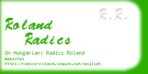 roland radics business card